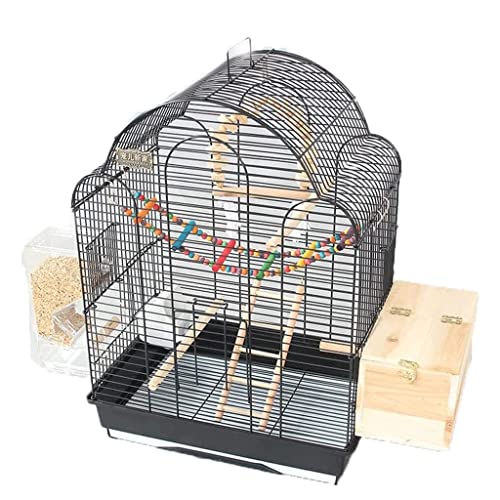 Massiver Vintage-Vogelkäfig, großes Metall-Vogelhaus, luxuriös, großer Vogelkäfig, Schmiedeeisen, Vogelkäfig, Outdoor-Vogelhaus, Träger für Hof (Schwarz D) von KXQYIKYI