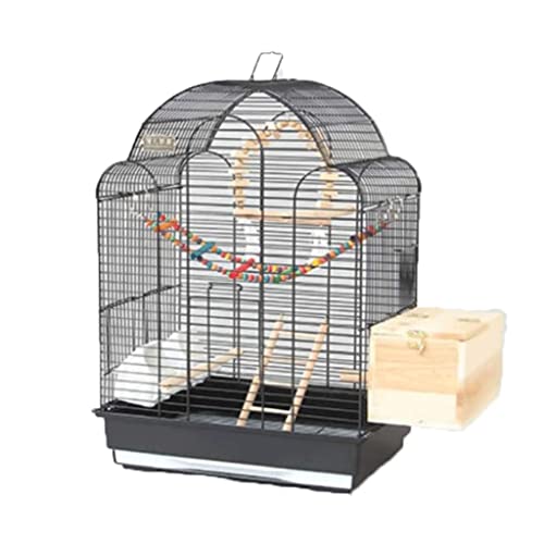 Massiver Vintage-Vogelkäfig, großes Metall-Vogelhaus, luxuriös, großer Vogelkäfig, Schmiedeeisen, Vogelkäfig, Outdoor-Vogelhaus, Träger für den Hof (Schwarz C) von KXQYIKYI