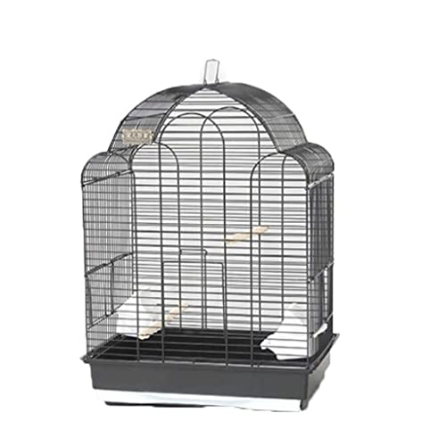 Massiver Vintage-Vogelkäfig, großes Metall-Vogelhaus, luxuriös, großer Vogelkäfig, Schmiedeeisen, Vogelkäfig, Outdoor-Vogelhaus, Träger für den Hof (Schwarz a) von KXQYIKYI