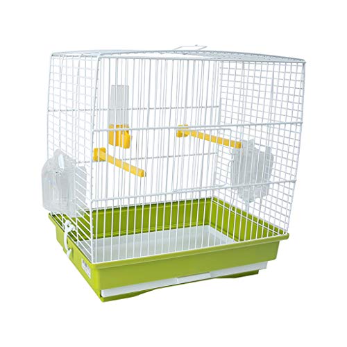 Massiver Vogelkäfig Edelstahl Vogelkäfig Groß Papageienkäfig Drossel Taube Tragbar Kleine Größe Vögel Reisekäfig Haustier für Lovebirds Finken Papageienvogelkäfig (Grün) von KXQYIKYI