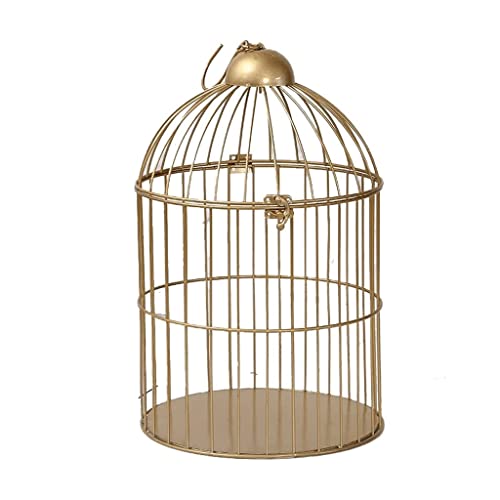 Massiver schmiedeeiserner Vogelkäfig für den Außenbereich, Vintage-Vogelhaus, Vogelhaus, Träger, rund, langlebig, Flugkäfig für Reisen nach Hause (S 19 x 19 x 35 cm) von KXQYIKYI