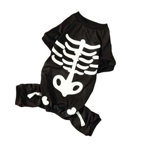 Halloween-Hundekostüm, Halloween-Kostüm, Haustierkleidung für Hunde mit leuchtenden Totenköpfen für Schnauzer-Beagles, Französische Bulldogge, Mini-Pincher (XL) von KXWDKJ