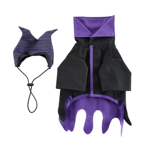 Halloween-Kostüme für Haustiere, Hundekostüme, lustiges Umhang und Mütze, Set für Bichon Teddy, Chihuahua, Malteser, kleine Hunde (S) von KXWDKJ
