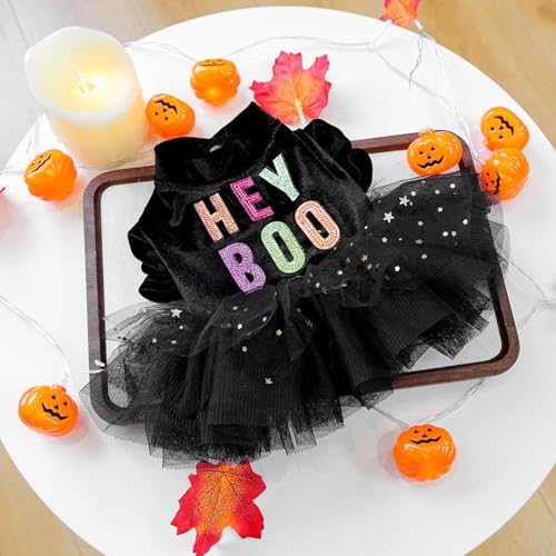 Halloween-Kostüme für Hunde, Halloween-Kostüme für Haustiere für kleine, mittelgroße Hunde (Hey Boo) von KXWDKJ