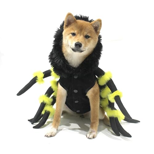 Haustier-Halloween-Kostüme für Hunde, Halloween-Spinnenkostüm für Schnauzer, Beagles, Französische Bulldogge, Mini-Pincher, Größe L von KXWDKJ