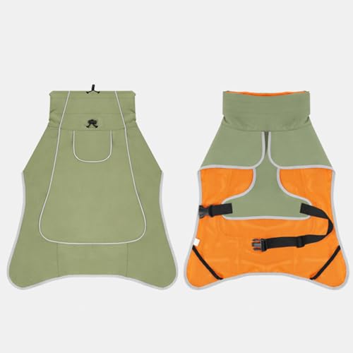 Hunde-Regenmantel für große Hunde, große Hunde, mit Schnalle auf der Rückseite, für Outdoor-Abenteuer, Spaziergänge, Grün, Größe S von KXWDKJ