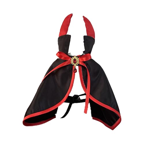 Hundekostüm, Halloween, Haustierkostüm, Umhang für kleine, mittelgroße Hunde und Katzen (Rot 02, XS) von KXWDKJ