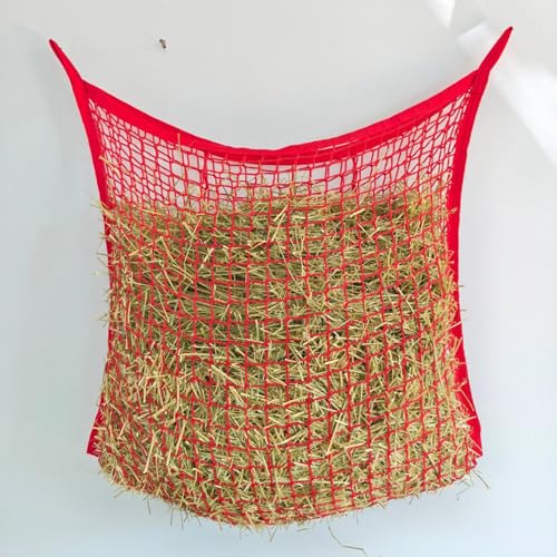 KXWDKJ Heunetz, Futterbeutel für Pferde und Ziegen, langsamere Fütterung (rot, 254 x 406,4 cm) von KXWDKJ