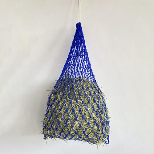 KXWDKJ Heunetz für Pferde und Ziegen, 106 cm, Blau, großes Fassungsvermögen, kann quadratisches Gras für Pferde und Ziegen langsamere Fütterung (4 Stück) von KXWDKJ