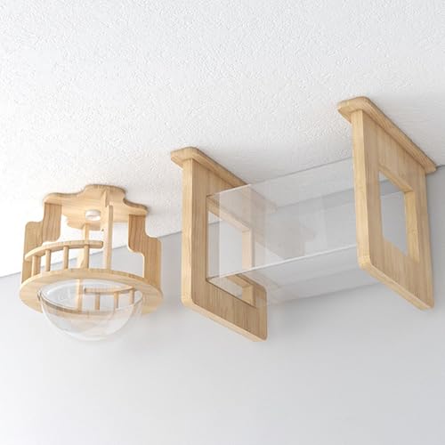 Katzenregale für Wand Katzenklettern an der Decke installiert inkl. Dachbodenbrücke (Himmelboden + quadratischer Tunnel) von KXWDKJ