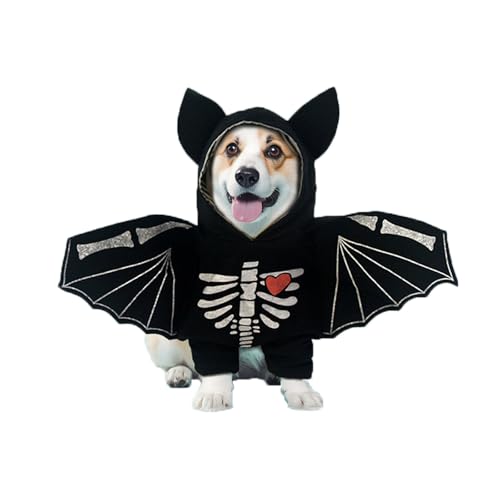 Lustiges Hundekostüm, Halloween, Skelett, Fledermaus für Bichon, Teddy, Chihuahua, Malteser, kleine Hunde, Größe M Lustiges Hundekostüm, Halloween, Skelett, Fledermaus für Bichon, Teddy, Chihuahua, Malteser, kleine Hunde, Größe M von KXWDKJ