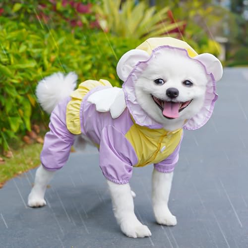 Regenjacke für Hunde, kleine Hunde, Regenmantel mit Loch für die Leine für Schnauzer, Beagles, Französische Bulldogge, Mini-Pincher, Größe XL von KXWDKJ