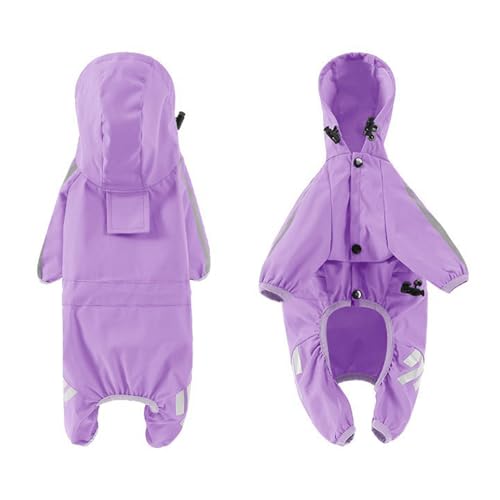 Regenmäntel für Hunde, Regenjacke für Hunde mit Kapuze, Loch für die Leine für Outdoor-Abenteuer, Spazierengehen, Lila, Größe M Regenmäntel für Hunde, Regenjacke für Hunde mit Kapuze, Loch für die Leine für Outdoor-Abenteuer, Spazierengehen, Lila, Größe M von KXWDKJ