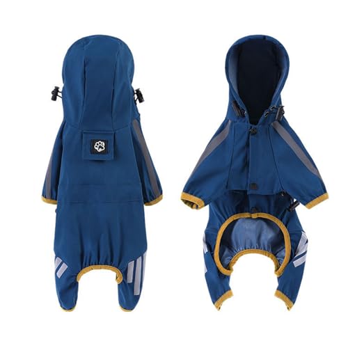 Regenmäntel für Hunde, Regenjacke für Hunde mit Kapuze, Loch für die Leine für Outdoor-Abenteuer, Spaziergänge, Blau, Größe M Regenmäntel für Hunde, Regenjacke für Hunde mit Kapuze, Loch für die Leine für Outdoor-Abenteuer, Spaziergänge, Blau, Größe M von KXWDKJ