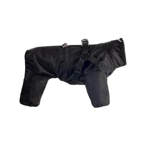 Regenmantel für Hunde, Regenmantel mit Loch für die Leine für Outdoor-Abenteuer, Spaziergänge (Schwarz, 5XL) von KXWDKJ
