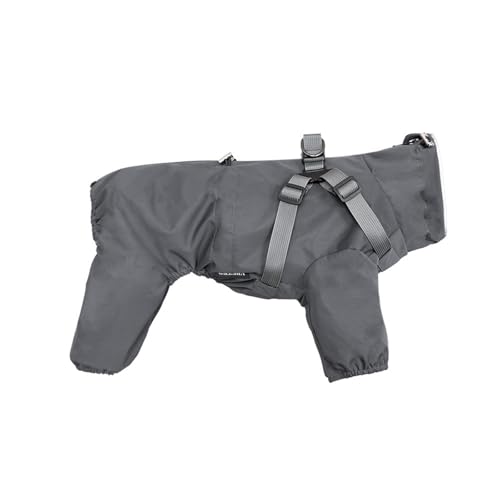 Regenmantel für Hunde, mit Loch für die Leine für Outdoor-Abenteuer, Spaziergänge, Grau, Größe XXL von KXWDKJ