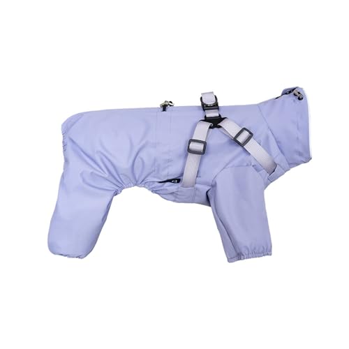 Regenmantel für Hunde, mit Loch für die Leine für Outdoor-Abenteuer, Spaziergänge, Lila, 5XL von KXWDKJ