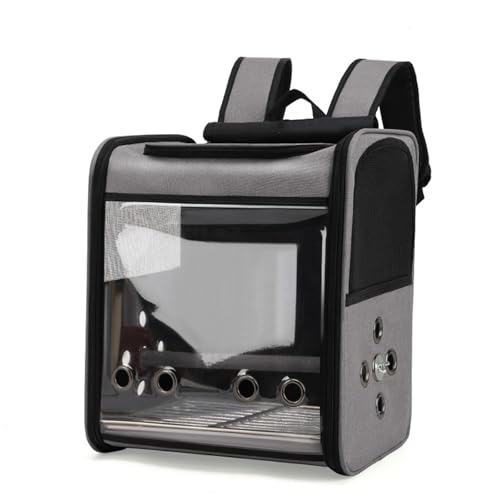 Vogel-Kinderwagen mit Sitzstange, 35,6 x 27,9 x 40,6 cm, Panoramablick mit 3 seitlichen Belüftungsschlitzen, herausnehmbares Tablett für Sittiche, Wellensittiche, Grau Vogel-Kinderwagen mit Sitzstange, 35,6 x 27,9 x 40,6 cm, Panoramablick mit 3 seitlichen Belüftungsschlitzen, herausnehmbares Tablett für Sittiche, Wellensittiche, Grau von KXWDKJ