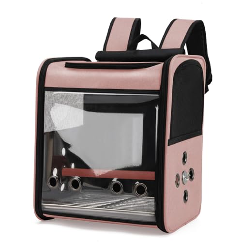 Vogel-Kinderwagen mit Sitzstange, 35,6 x 27,9 x 40,6 cm, Panoramablick mit 3 seitlichen Belüftungsschlitzen, herausnehmbares Tablett für Sittiche, Wellensittiche, Wellensittiche, Rosa Vogel-Kinderwagen mit Sitzstange, 35,6 x 27,9 x 40,6 cm, Panoramablick mit 3 seitlichen Belüftungsschlitzen, herausnehmbares Tablett für Sittiche, Wellensittiche, Wellensittiche, Rosa von KXWDKJ