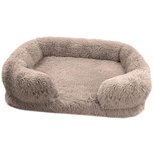 KYMMPL Bequemes Hundebett, orthopädisches Hundebett, waschbar, flauschig, rechteckig, Katzenbett mit rutschfester Unterseite, selbsterwärmend, Hundekissen, Sofa (2XL (120 x 80 x 20), 2350 g, von KYMMPL