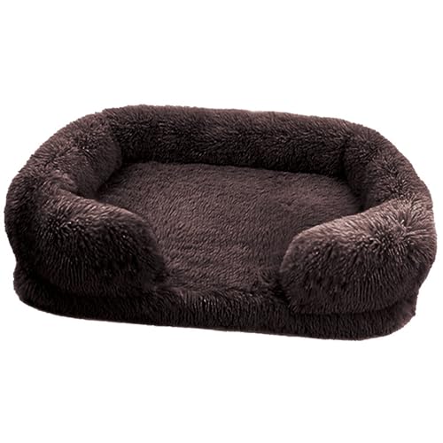 KYMMPL Bequemes Hundebett, orthopädisches Hundebett, waschbar, flauschig, rechteckig, Katzenbett mit rutschfester Unterseite, selbsterwärmend, Hundekissen, Sofa (L (75 x 50 x 14 cm), 1450 g, von KYMMPL