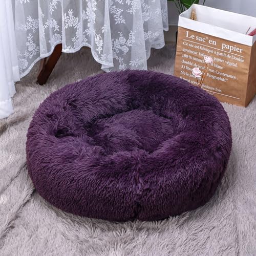 KYMMPL Beruhigendes Marshmallow-Donut-Hundebett, Anti-Angst, rund, weich, flauschig, Plüsch, verdickt, warm, Haustierbett für Hunde und Katzen (110 cm, Stil 11) von KYMMPL