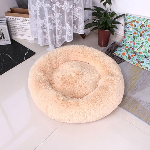 KYMMPL Beruhigendes Marshmallow-Donut-Hundebett, Anti-Angst, rund, weich, flauschig, Plüsch, verdickt, warm, Haustierbett für Hunde und Katzen (110 cm, Stil 17) von KYMMPL