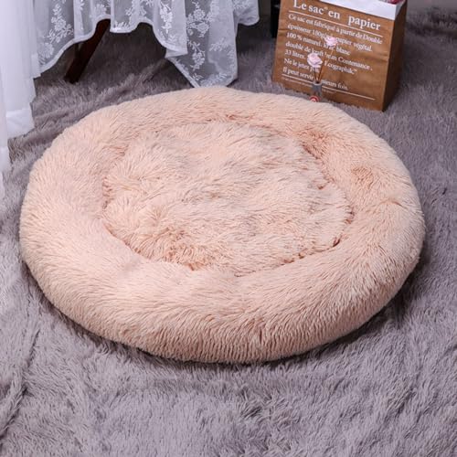 KYMMPL Beruhigendes Marshmallow-Donut-Hundebett, Anti-Angst, rund, weich, flauschig, Plüsch, verdickt, warm, Haustierbett für Hunde und Katzen (120 cm, Stil 16) von KYMMPL