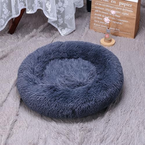 KYMMPL Beruhigendes Marshmallow-Donut-Hundebett, Anti-Angst, rund, weich, flauschig, Plüsch, verdickt, warm, Haustierbett für Hunde und Katzen (50 cm, Stil 13) von KYMMPL