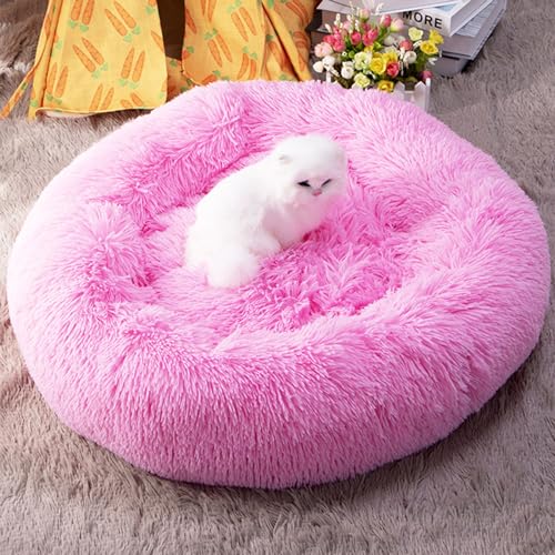 KYMMPL Beruhigendes Marshmallow-Donut-Hundebett, Anti-Angst, rund, weich, flauschig, Plüsch, verdickt, warm, Haustierbett für Hunde und Katzen (70 cm, style21) von KYMMPL