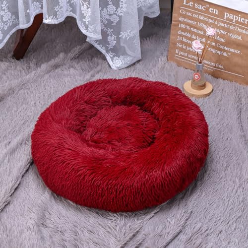 KYMMPL Beruhigendes Marshmallow-Donut-Hundebett, Anti-Angst, rund, weich, flauschig, Plüsch, verdickt, warmes Haustierbett für Hunde und Katzen (120 cm, Stil 8) von KYMMPL