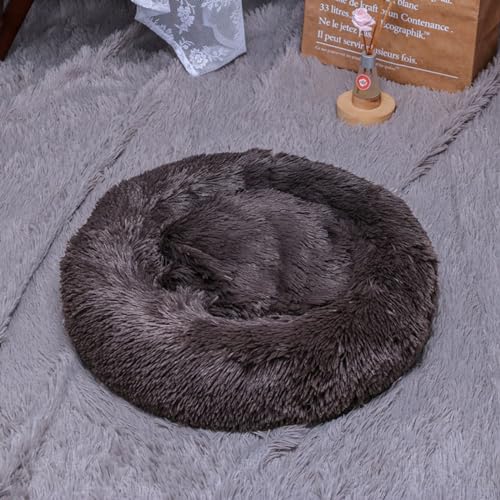 KYMMPL Beruhigendes Marshmallow-Donut-Hundebett, Anti-Angst, rund, weich, flauschig, Plüsch, verdickt, warmes Haustierbett für Hunde und Katzen (40 cm, Stil 4) von KYMMPL