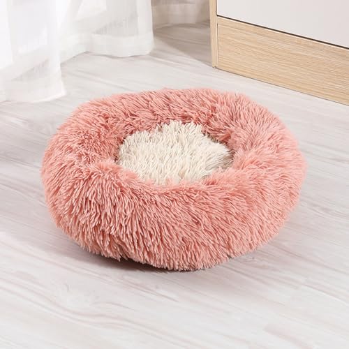 KYMMPL Beruhigendes Marshmallow-Donut-Hundebett, Anti-Angst, rund, weich, flauschig, Plüsch, verdickt, warmes Haustierbett für Hunde und Katzen (70 cm, Stil 3) von KYMMPL