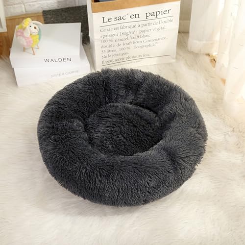 KYMMPL Langes, flauschiges Haustierbett, beruhigend, Anti-Angst, bequemes Haustier-Pad, rund, orthopädische Entlastung, verbessertes Schlafen, für Hunde und Katzen, 40 cm, Stil 15 KYMMPL Langes, flauschiges Haustierbett, beruhigend, Anti-Angst, bequemes Haustier-Pad, rund, orthopädische Entlastung, verbessertes Schlafen, für Hunde und Katzen, 40 cm, Stil 15 von KYMMPL