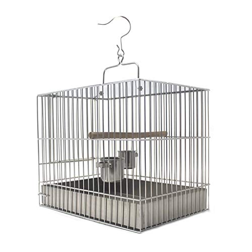 Massiver Vogelkäfig aus Edelstahl, Vogelkäfig mit Badewanne, Reisekäfig, einfache Handhabung, 20 cm hoch Massiver Vogelkäfig aus Edelstahl, Vogelkäfig mit Badewanne, Reisekäfig, einfache Handhabung, 20 cm hoch von KYTGFH