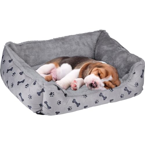 KZ GARDEN - Hundebett, bequemes Kissen für Haustiere, Hunde und Welpen, 5 bis 15 kg, Grau mit Motiv KZ GARDEN - Hundebett, bequemes Kissen für Haustiere, Hunde und Welpen, 5 bis 15 kg, Grau mit Motiv von KZ GARDEN