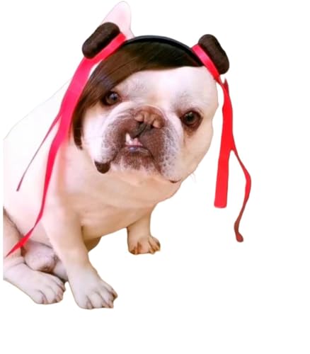 Roter Weihnachtskopfschmuck for Hunde, zusammen mit dem Kopfschmuck eines Anderen Mädchens, niedlicher Fleischbällchen-Haarspange, Halloween-Kopfschmuck(Dog Style) von KZGMMHY8