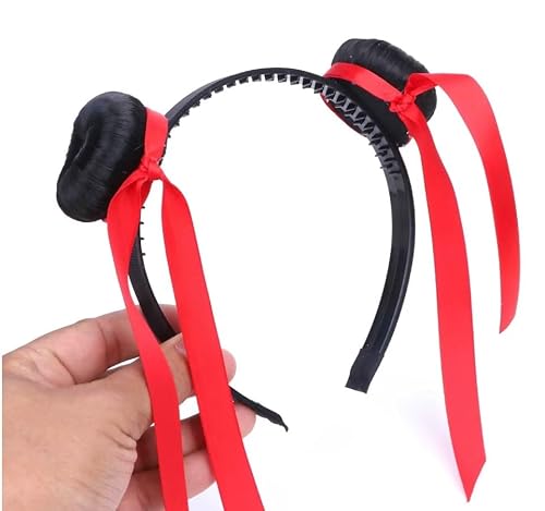 KZGMMHY8 Roter Weihnachtskopfschmuck for Hunde, zusammen mit dem Kopfschmuck eines Anderen Mädchens, niedlicher Fleischbällchen-Haarspange, Halloween-Kopfschmuck(Girl Style) von KZGMMHY8