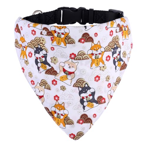 Hundehalsband mit Bandana, japanisches verstellbares Dreiecks-Lätzchen, Schal, Zubehör für Hunde, Katzen, Haustiere von KZHAREEN