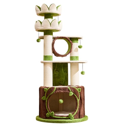 KZLAA Luxus-Katzenbaum für Indoor-Katzen, All-in-One hoher Blumenturm mit Kratzbaum, mehrstufiger robuster Kratzbaum für Indoor-Katzen, Massivholz-Katzenhaus für mehrere Katzenfamilien, 180 cm KZLAA Luxus-Katzenbaum für Indoor-Katzen, All-in-One hoher Blumenturm mit Kratzbaum, mehrstufiger robuster Kratzbaum für Indoor-Katzen, Massivholz-Katzenhaus für mehrere Katzenfamilien, 180 cm von KZLAA