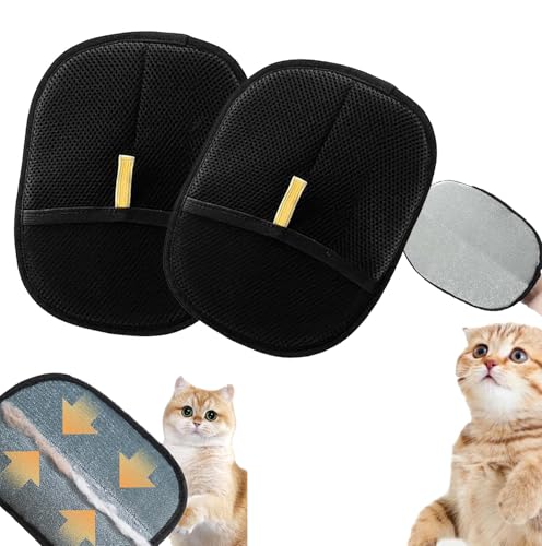 KZXCVS 2 Stück Fellmagnet, Fell Magnet Handschuh, Doppelseitiger Tierhaarentferner für Katzen & Hunde, Tierhaarhandschuhe zum Reinigen von Kleidung und Möbeln Fellmagnet-Technologie für glattes von KZXCVS