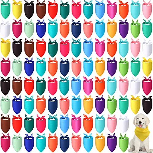 100 Stück Hundehalstücher, einfarbig, blanko, Hundehalstücher für Hunde, Wärmeübertragung, dreieckig, waschbar, verstellbar, DIY-Bandanas für Hunde, Welpen, Katzen, Haustiere von Kacctyen