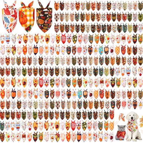 Kacctyen Hundehalstücher für Hunde, waschbar, Kürbis-Ahornblätter, Haustier-Kostüm, Zubehör für kleine, mittelgroße und große Hunde, Katzen, 300 Stück von Kacctyen