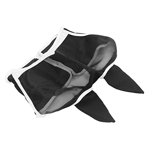Zugpferde-Fliegenmaske, weich, elastisch, gegen Mücken, bequem, atmungsaktiv, Pferdefliegenmaske für Ohren(Klettverschluss, groß, schwarz) von Kadimendium