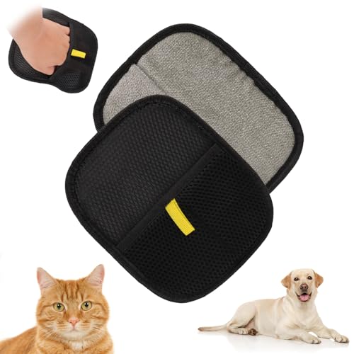 2 Stück Fellmagnet,Fingerlose Tierhaarentferner Handschuh für Reinigung von Pet Hair und die Fellpflege, Kleidung Sofa Remover,Haustierhaar-entferner Glattes Gesundes Katzen und Hundefell von Kaempe