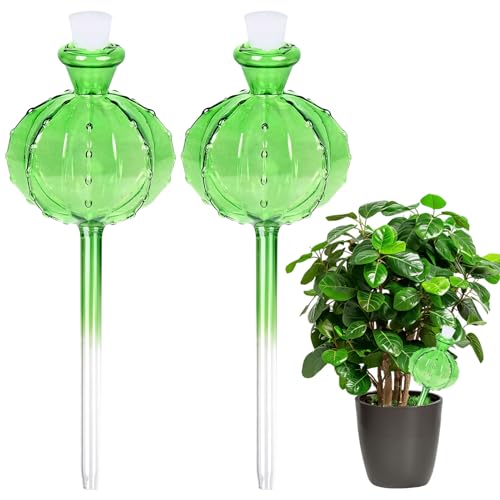 Bewässerungskugeln 2er Set Pflanzen Bewässerung, Kleine Pflanzen Gießkugeln, Selbstbewässerung Wasserspender für Topfpflanzen & Gartenpflanzen, Automatische Bewässerungssystem (A) von Kaezuy