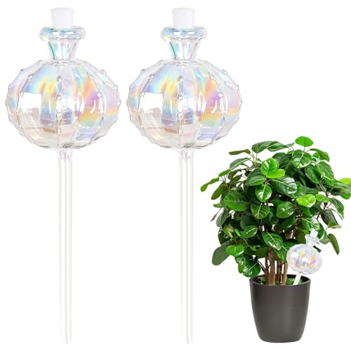 Bewässerungskugeln 2er Set Pflanzen Bewässerung, Kleine Pflanzen Gießkugeln, Selbstbewässerung Wasserspender für Topfpflanzen & Gartenpflanzen, Automatische Bewässerungssystem (B) von Kaezuy