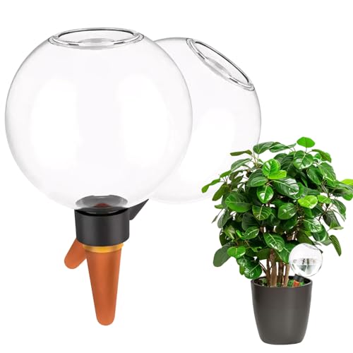 Bewässerungskugeln 2er Set Pflanzen Bewässerung, Kleine Pflanzen Gießkugeln, Selbstbewässerung Wasserspender für Topfpflanzen & Gartenpflanzen, Automatische Bewässerungssystem (D) von Kaezuy