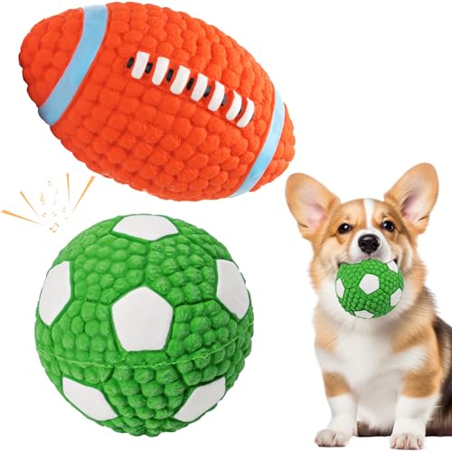 Kaezuy Hundeball, Hundespielzeug Ball Latex Hunde Spielzeug Fußball, Apportierball Hundeball für Katzen Werfen Interaktives Hundespielzeug Zahnreinigung Kauspielzeug für Jagdübung (Set-A) von Kaezuy