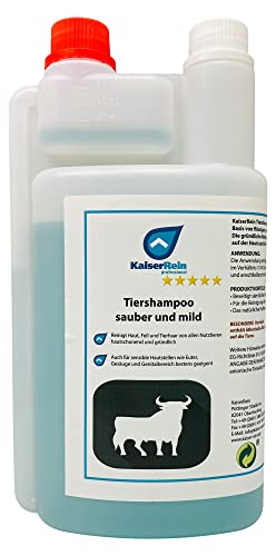 KaiserRein Tiershampoo sauber und mild I auf Basis natürlichen Seifen, aus Kokosöl ist hautschonend und dadurch optimal für Pferde und Rinder I Beseitigt sämtliche Verschmutzungen auf Haut und Haar von KaiserRein professional